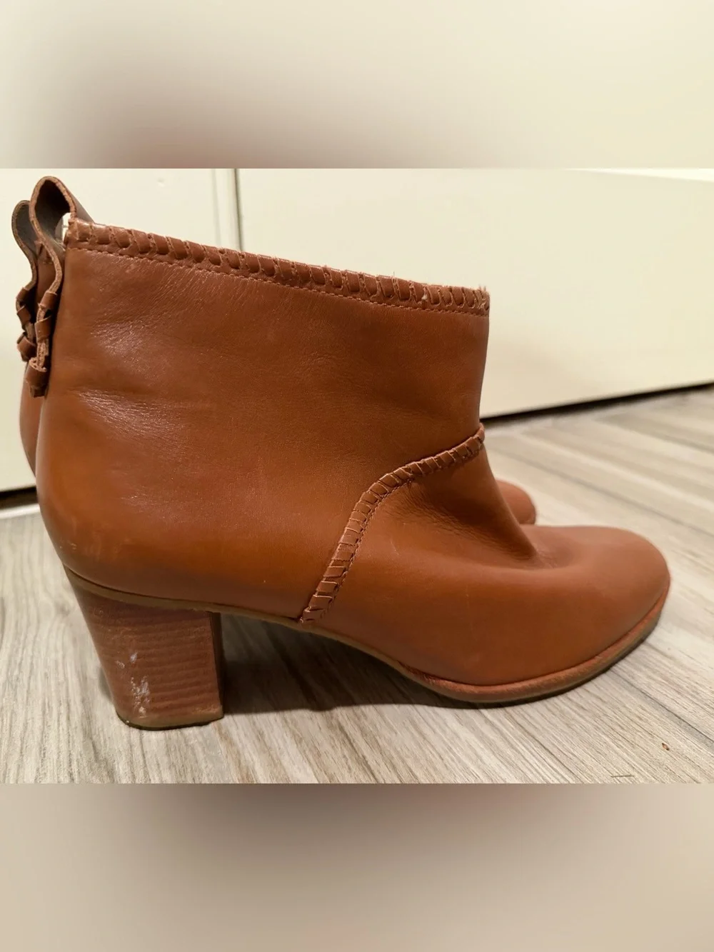 Jack Rogers Chestnut Brown Leather Ankle Booties